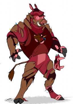 clothing costume human_to_anthro malfunction mask mid_transformation shocked solo species_transformation torn_clothing transformation transformation_through_technology wire werewolfaboo pbs wild_kratts mammal suid suine warthog hi_res