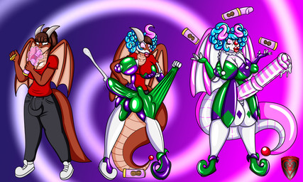 animal_genitalia animal_penis anthro big_breasts big_nipples big_penis bimbofication bimbofied bodily_fluids breast_growth breasts bulge clown clown_costume clown_makeup clown_nose clown_wig clownpocalypse corruption cum dildo ejaculation equine_genitalia equine_penis expansion forced forced_transformation genital_expansion genital_fluids genitals growth gynomorph horn huge_penis hyper hyper_genitalia hyper_penis hypnosis intersex jester_outfit juggling latex latex_body leaking_cum lips liquid_latex mind_control nipples peanut_brittle_(food) penis penis_expansion pink_smoke sex_toy slime smoke solo spiral spiral_eyes surprise_transformation thick_lips transformation zenna_the_dragon ladyfoxheart mythology animal_humanoid dragon dragon_humanoid humanoid mythological_creature mythological_scalie scalie absurd_res hi_res