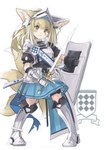 blonde_hair blush clothed clothing female female_humanoid fully_clothed fully_clothed_humanoid green_eyes hair inner_ear_fluff mouth_closed solo standing tail tuft young young_humanoid serena_runa arknights hypergryph studio_montagne suzuran_(arknights) animal_humanoid canid canid_humanoid canine canine_humanoid fox_humanoid humanoid mammal mammal_humanoid tailed_humanoid 2024 absurd_res full-length_portrait hi_res japanese_description portrait