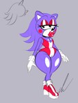 anthro blush breasts clothing eyelashes eyeshadow female footwear gloves hair handwear high_heels lips lipstick long_hair makeup pie_cut_eyes platform_footwear platform_heels prick_ears shoes small_breasts solo swimwear thick_lips thick_thighs classica_p sega sonic_the_hedgehog_(series) sonic_the_hedgehog eulipotyphlan hedgehog mammal absurd_res hi_res