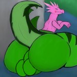 balls big_butt butt genitals green_body male pink_body presenting presenting_hindquarters sitting solo nauiho nintendo pokemon frooty_(hammersarus dracozolt fossil_pokemon generation_8_pokemon pokemon_(species) 1:1 hi_res