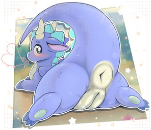 2_horns 3_claws anus aroused back_spikes belly big_butt black_eyes blowing_hearts blue_body blue_butt blue_scales blue_skin blush blush_lines bodily_fluids butt butt_focus claws digitigrade female female_feral feral genital_fluids genitals head_spikes heart_reaction heart_symbol horn long_tail looking_at_viewer looking_back lying monotone_tail multicolored_body nude nude_female on_front pawpads pink_inner_ear plump_labia presenting presenting_anus presenting_hindquarters presenting_vulva puffy_anus pupils quadruped raised_tail rear_view scales snout solo sparkles sparkling_eyes spiked_tail spikes spikes_(anatomy) spread_legs spreading star tail tan_anus tan_belly tan_body tan_scales tan_vulva tapering_tail thick_thighs two_tone_body vaginal_fluids vaginal_fluids_on_vulva ventral_scales vulva white_pupils wide_hips wings llametsul mythology valve steam_sale_dragon dragon mythological_creature mythological_scalie scalie digital_media_(artwork) hi_res signature