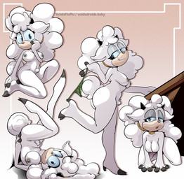 anthro big_breasts breasts female kneeling looking_at_viewer multiple_poses nude pose pubes side_view simple_background sitting solo standing voidsdroids idw_publishing sega sonic_the_hedgehog_(comics) sonic_the_hedgehog_(idw) sonic_the_hedgehog_(series) lanolin_the_sheep_(sonic) bovid caprine mammal sheep absurd_res hi_res