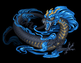 4_toes ambiguous_gender black_background black_body black_nose black_scales blue_eyes blue_hair blue_tongue feet feral hair open_mouth scales simple_background solo tail teeth toes tongue katie_hofgard asian_mythology east_asian_mythology mythology dragon eastern_dragon mythological_creature mythological_scalie scalie 2015 digital_media_(artwork)