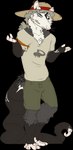 anthro clothing curled_tail gesture hair hat headgear headwear jewelry male messy_fur messy_hair notched_ear shrug solo straw_hat tail tattoo torn_clothing possumgod hooch_(possumgod) american_opossum mammal marsupial absurd_res alpha_channel hi_res