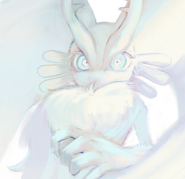 ambiguous_gender anthro antlers biped chest_tuft fluffy front_view fur head_wings horn huge_wings looking_at_viewer mouthless multicolored_body multicolored_fur neck_tuft pupils simple_background solo tan_body tan_fur teal_body teal_eyes teal_fur tuft unusual_wing_placement white_background wings gemini_kirby kirby_(series) nintendo fecto_elfilis alien chinchilla chinchillid mammal rodent starling_(kirby) bust_portrait digital_drawing_(artwork) digital_media_(artwork) digital_painting_(artwork) headshot_portrait painting_(artwork) portrait