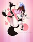 4_toes anthro barefoot butt clothed clothing falling feet female fur hair pawpads pink_hair pink_pawpads soles solo teeth toes white_body white_fur yulliandress gorsha_(character) canid canine canis mammal wolf 2017 digital_media_(artwork) hi_res