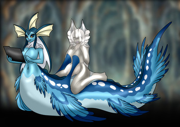 duo female female/female sex slime tentacles transformation dragon1900 nintendo pokemon eeveelution gastropod generation_1_pokemon humanoid mollusk monster pokemon_(species) slug vaporeon absurd_res hi_res