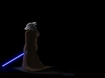 anthro black_background blue_lightsaber clothing fur glowing glowing_eyes grey_body grey_fur jedi lightsaber male melee_weapon robe simple_background solo sword weapon koul star_wars canid canine canis mammal wolf 2_frame_animation 4:3 animated high_framerate