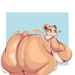 1:1 2023 anthro ass_clapping big_breasts big_butt bottomless bra breasts brown_body brown_fur butt butt_focus butt_ripples clothed clothing curvy_figure female fur generation_2_pokemon hi_res huge_butt kemono lightmizano multicolored_body multicolored_fur nintendo partially_clothed pokemon pokemon_(species) presenting presenting_hindquarters short_stack simple_background slightly_chubby slightly_chubby_female smile solo teddiursa thick_thighs tight_clothing tongue tongue_out twerking two_tone_body two_tone_fur underwear voluptuous