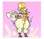 anthro female fur heart_symbol huge_thighs solo tail thick_thighs yellow_body yellow_fur o_errant_heart bloons_tower_defense ninja_kiwi adora_(bloons)