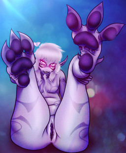 4_eyes andromorph anus butt butt_focus feet foot_fetish foot_focus genitals glowing glowing_eyes hair hairless intersex maleherm multi_eye noseless not_furry not_furry_focus overweight overweight_intersex overweight_maleherm pawpads paws pink_eyes pink_hair pointy_ears purple_body purple_hair sharp_teeth skinny solo spread_legs spread_toes spreading teeth toes vulva nytrodioxide legatus alien humanoid hi_res
