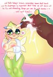 2023 antennae_(anatomy) anthro belly big_belly big_breasts biped blush blush_lines bodily_fluids breasts butt celebi clothing coat comic cum cum_drip cum_fart cum_from_ass cum_from_pussy cum_in_ass cum_in_pussy cum_inflation cum_inside cum_splatter deerling dialogue digital_media_(artwork) dripping english_text exclamation_point eyewear female generation_2_pokemon generation_5_pokemon genital_fluids genitals glasses green_body green_eyes hair happy heart_symbol hi_res huge_belly hyper hyper_belly inflation lab_coat leaking_cum legendary_pokemon looking_at_viewer looking_pleasured mostly_nude multicolored_body narrowed_eyes nintendo nipples nude open_mouth pencil_(object) pokemon pokemon_(species) pussy raikissu simple_background summer_deerling teeth text topwear vaginal_fluids wings