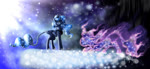 abstract_background blue_body blue_eyes blue_feathers blue_fur blue_hair duo feathered_wings feathers female feral fur glowing hair horn wings amous-anona equum_amici friendship_is_magic hasbro my_little_pony mythology princess_luna_(mlp) tantabus equid equine mammal mythological_creature mythological_equine winged_unicorn 2015 animated bad_metadata no_sound short_playtime webm