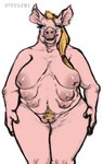 anthro belly big_breasts blonde_hair blue_eyes body_hair breasts breasts_apart female female_anthro genitals hair hands_at_sides happy_trail legs_together lips looking_at_viewer multi_breast nipple_dip nipples nude nude_anthro nude_female overweight overweight_anthro overweight_female pink_body pink_skin ponytail pubes pussy sagging_breasts simple_background smile smiling_at_viewer solo supernumerary_breasts thick_lips thick_thighs white_background band1tnsfw domestic_pig mammal suid suina sus_(pig) digital_media_(artwork) flat_colors hi_res portrait sketch