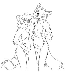 anthro cheek_tuft duo eyebrows facial_tuft featureless_crotch fur hand_on_own_belly happy head_tuft male open_mouth open_smile pregnant pregnant_male smile snout tail tuft unsure cloudspaniel conditional_dnp perchik_(perchik) canid canine fox mammal procyonid raccoon 2025 black_and_white digital_drawing_(artwork) digital_media_(artwork) microsoft_paint_(artwork) monochrome sketch