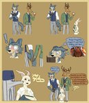 anthro anthro_on_anthro antlers book brown_body brown_fur clothed clothing dialogue erection erection_under_clothing female fur grey_body grey_fur group hand_holding horn humor interspecies male male/female male/male reading school_uniform text uniform white_body white_fur dregadude beastars haru_(beastars) legoshi_(beastars) louis_(beastars) canid canine canis cervine deer domestic_rabbit dwarf_rabbit lagomorph leporid mammal oryctolagus rabbit red_deer wolf english_text hi_res