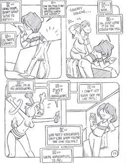 annoyed anthro big_breasts blush blush_lines breasts cellphone clothing electronics embarrassed female freckled_face freckles furniture group hair hair_over_eyes horn logic male nightgown nipples nude nude_female outside overweight phone small_breasts smartphone sofa text text_message texting underwear circe_(artist) deltarune undertale_(series) logic_loop noelle_holiday susie_(deltarune) deer human lizard mammal new_world_deer reindeer reptile scalie comic english_text hi_res