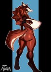 absurd_res anthro athosvds big_breasts breasts brown_hair butt canid canine female hair hi_res huge_breasts jijis-waifus mammal nipples nude solo
