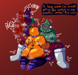 arm_tuft balls belly big_butt blush bodily_fluids boots bottom_heavy breast_tuft breasts butt cellulite christmas_tree clothing detachable detachable_head dialogue dripping duo featureless_breasts floating_head flustered food footwear for_a_head foreskin frottage fruit genital_fluids genitals gynomorph gynomorph/gynomorph high_heels holidays huge_butt hybrid_genitalia hybrid_penis intersex intersex/intersex larger_gynomorph larger_intersex leaking_precum legwear musk musk_cloud musky_armpit musky_balls musky_butt musky_penis onomatopoeia ornament overweight overweight_gynomorph overweight_intersex penile penis penises_touching plant precum precum_drip pubes pumpkin pumpkin_head sex shoes shoulder_tuft size_difference small_dom_big_sub sound_effects stockings stretch_marks sweat sweaty_back sweaty_balls sweaty_butt sweaty_genitalia sweaty_legs sweaty_penis sweaty_thighs text throbbing throbbing_balls throbbing_penis tree tuft vein veiny_balls veiny_penis felineflustered christmas christine_(felineflustered) jackie_(felineflustered) animate_inanimate elemental_creature elemental_humanoid flora_fauna humanoid object_head plant_humanoid english_text