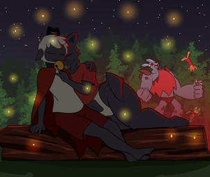 anthro black_body brute cuddling daww detailed_background female group lying_on_another male male/female night romantic romantic_couple sleeping king_of_sorrow_(artist) cult_of_the_lamb massive_monster_(studio) lamb_(cult_of_the_lamb) red_crown_(cult_of_the_lamb) ruri_(cult_of_the_lamb) simon_(cult_of_the_lamb) yuki_(cult_of_the_lamb) amphibian bovid canid canine caprine domestic_cat felid feline felis fox frog lagomorph leporid mammal monster rabbit red_fox sheep true_fox