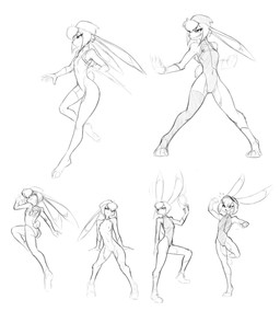 action_pose anthro clothing female hat headgear headwear markings one_leg_up pose raised_leg solo standing hush_button derby_(mrbuttonboi) lagomorph leporid mammal rabbit hi_res monochrome sketch