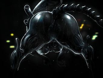 bent_over big_breasts big_butt biped black_body black_breasts black_exoskeleton black_tail bodily_fluids breasts butt butt_focus censored_genitalia censored_vulva dark_body dorsal_tubes exoskeleton faceless_character faceless_female faceless_humanoid female glistening glistening_butt huge_butt inside not_furry nude nude_female nude_humanoid rear_view solo standing sweat sweaty_body tail thick_thighs wide_stance jaguarart alien_(franchise) alien humanoid xenomorph 2023 4:3 absurd_res censored digital_drawing_(artwork) digital_media_(artwork) hi_res textless