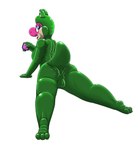 2014 anthro breasts butt camel_toe condom female frog_costume kitsune_youkai mario_bros nintendo pink_body pink_yoshi presenting presenting_hindquarters sexual_barrier_device shaded simple_background solo twilight_stormshi_(character) white_background yoshi