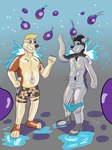 anthro deflating deflation duo human_to_inanimate inanimate_transformation inflatable male male/male pool_toy transformation water_balloon unoriginaldoggo animate_inanimate living_inflatable 3:4 hi_res