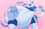 anthro belly big_belly big_breasts big_butt bloated blush breasts butt dango_(food) duo emanata eyes_closed feederism female femboy huge_belly huge_breasts hyper hyper_belly love_handles male musclegut muscular muscular_arms muscular_femboy muscular_legs muscular_male muscular_thighs obese obese_male onomatopoeia overweight overweight_male pecs plus-sized_femboy slightly_chubby slightly_chubby_female smile sound_effects stuffing text thick_thighs wide_hips thorstone autumn_(thorstone) mezik_(thorstone) animal_humanoid cat_humanoid domestic_cat felid felid_humanoid feline feline_humanoid felis humanoid mammal mammal_humanoid siamese hi_res restricted_palette