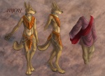 anthro clothing collar male metal_collar piercing side_view solo tail rukis amon_(rukis) canid canine canis jackal mammal model_sheet