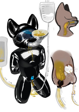 anthro black_latex bladder bladder_inflation blush bodily_fluids buttplug catheter catheter_in_urethra chastity_bulge chastity_device cum cum_in_bladder cum_inside foley_catheter funnel genital_fluids genitals hands_behind_back internal kneeling latex lock_bulge lock_symbol male medical_instrument misplaced_prostate null_bulge organs penetration penis plug_(sex_toy) scientific_instrument sex_toy solo submissive urethral urethral_penetration urinal urine urine_in_ass urine_in_mouth watersports wearing_chastity_device young young_anthro young_male fur_alasky canid canine canis mammal wolf hi_res