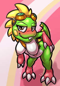 anthro areola bedroom_eyes big_breasts blush bodily_fluids breasts crossgender dripping eyewear eyewear_on_head eyewear_only female genital_fluids goggles goggles_on_head goggles_only green_body hanging_breasts leaking looking_at_viewer mtf_crossgender narrowed_eyes nipples non-mammal_breasts non-mammal_nipples nude pussy_juice_leaking seductive simple_background smile solo standing tail vaginal_fluid_drip vaginal_fluids vaginal_fluids_on_ground vaginal_fluids_on_hand bassybefuddle conditional_dnp bubble_bobble mythology square_enix taito bub_(bubble_bobble) bubble_dragon dragon mythological_creature mythological_scalie reptile scalie digital_media_(artwork) hi_res
