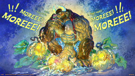 abs accessory anthro balls beard bearded biceps big_balls big_muscles big_penis bodily_fluids body_hair chest_hair claws clothed clothing cum cum_drip cum_in_mouth cum_inside cum_on_face cum_on_ground cum_on_penis cumshot cumshot_after_pull_out dripping ear_piercing ear_ring ejaculation elemental_manipulation erection facial_hair facial_piercing finger_claws flexing_muscles food fruit fur genital_fluids genitals gesture glowing glowing_eyes hair halloween_decoration halloween_themed hand_gesture holidays horn huge_balls huge_muscles huge_penis humanoid_genitalia humanoid_penis hyper hyper_muscles jack-o'-lantern leaf leaking leaking_cum leaking_penis leaking_precum lumberjack male medial_ring muscular muscular_anthro muscular_male navel navel_piercing nipple_piercing nipples nose_piercing nose_ring nude nude_anthro nude_male outside pecs penile penis piercing plant plant_manipulation precum pubes pumpkin ring_piercing simple_background smile solo text thinking thinking_pose toe_claws topwear tusks vein veiny_arms veiny_penis work_clothes hotsatyr halloween mythology bovid bovine cattle hybrid mammal mythological_creature werebovine werecreature digital_media_(artwork) english_text hi_res