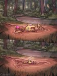 ambiguous_gender anthro asphyxiation bodily_fluids detailed_background drowning forest fully_submerged imminent_death peril plant quicksand scarf sinking solo tears tree wam colbycat nintendo pokemon ampharos generation_2_pokemon pokemon_(species) comic hi_res