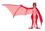 ahoge anthro big_breasts black_claws black_horn black_talons breasts brown_eyes brown_hair claws digitigrade dragon_tail dragon_wings feet female hair horn humanoid_pointy_ears nipples nude pupils red_body red_scales scales short_hair simple_background slit_pupils solo tail talons toes white_background wings madiblitz european_mythology mythology animal_humanoid dragon dragon_humanoid humanoid mythological_creature mythological_scalie scalie scalie_humanoid western_dragon wyvern wyvern_humanoid flat_colors hi_res model_sheet