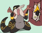 anthro beak duo hypnosis internal male male/male mind_control same_size_vore simple_background tongue vore kobada_(artist) gem_(gembirb) peltis avian bird reptile scalie snake sunbeam_snake western_meadowlark