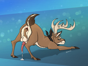 anal anal_fisting anal_masturbation anal_penetration antlers anus ass_up autofisting autopenetration balls butt erection feral fisting genitals horn looking_back male male_feral male_penetrated masturbation penetration penis presenting presenting_hindquarters solo grimeire deer mammal 4:3 hi_res