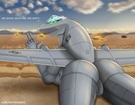 a-10 a_drunk_dragon air_force aircraft breasts camo dialogue english_text explosion female genitals green_eyes hi_res living_aircraft living_machine living_vehicle looking_at_viewer looking_back looking_back_at_viewer machine not_furry nude pussy solo tank text vehicle