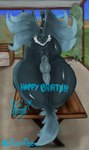 anthro big_butt birthday butt dialogue femboy freckles furniture genitals kitchen male mountain mutation nipples on_table penis size_difference solo table thick_thighs giovannilol19 nintendo pokemon delphox generation_6_pokemon pokemon_(species) hi_res