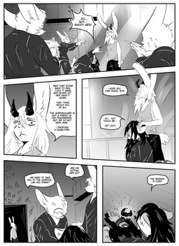 anthro blood bodily_fluids clothed clothing detailed_background dialogue female group gun horn inner_ear_fluff male mask ranged_weapon simple_background speech_bubble text tuft weapon kifyun2 beau_(undying_void) rita_(undying_void) canid canine felid fox lagomorph leporid mammal pantherine rabbit snow_leopard absurd_res black_and_white comic english_text hi_res monochrome