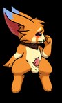 animal_genitalia anthro balls blush chest_tuft embarrassed genitals half-erect hand_on_face male navel nude paws penis sitting solo tuft tusks young kakau221 league_of_legends riot_games tencent gnar_(lol) yordle 3:5 alpha_channel low_res