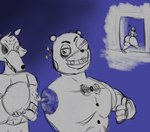 annoyed anthro big_breasts big_butt blue_background bow_tie breasts butt curvy_figure door eye_patch eyewear female gesture group hand_gesture hourglass_figure huge_breasts huge_butt hyper hyper_butt machine male missing_arm simple_background smile thick_thighs thumbs_up trio jovi_cap five_nights_at_freddy's five_nights_at_freddy's_2 scottgames foxy_(fnaf) toy_chica_(fnaf) toy_freddy_(fnaf) animatronic avian bear bird canid canine chicken fox galliform gallus_(genus) mammal phasianid robot 2020 monochrome