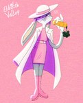 abstract_background anthro boots carrot clothed clothing crossdressing dress femboy food footwear fur gloves grey_body grey_fur handwear hat headgear headwear long_coat male multicolored_body multicolored_fur pink_background plant shoes simple_background solo standing sun_hat two_tone_body two_tone_fur vegetable white_body white_fur eldritchvalley looney_tunes warner_brothers bugs_bunny lagomorph leporid mammal rabbit 2022 digital_drawing_(artwork) digital_media_(artwork) signature