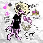 alternative_fashion anthro blonde_hair crown female fur hair headgear pink_body pink_fur scene_(fashion) scene_haircut solo sparklefur standing text spitthesauce canid canine canis domestic_dog mammal 1:1 2022 english_text hi_res model_sheet