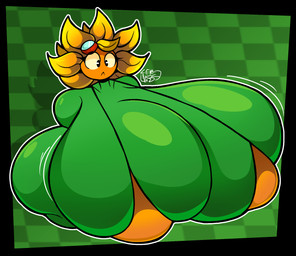 big_breasts big_butt bikini black_border black_eyes blonde_hair border breast_expansion breasts butt clothing expansion eyelashes eyewear eyewear_on_head female flower goggles goggles_on_head green_background green_body hair huge_breasts huge_butt hyper hyper_breasts motion_lines not_furry orange_bikini orange_bikini_top orange_clothing orange_face orange_swimwear orange_topwear petal_hair petals plant pseudo_hair red_eyewear red_goggles simple_background solo swimwear thick_thighs three-quarter_view tight_clothing topwear two-piece_swimsuit yellow_petals yellow_sclera lewdnabs electronic_arts plants_vs._zombies plants_vs._zombies_heroes popcap_games solar_flare_(pvz) elemental_creature elemental_humanoid flora_fauna flower_creature humanoid plant_humanoid sunflower_(pvz) 2025 cel_shading colored digital_media_(artwork) hi_res portrait shaded signature three-quarter_portrait