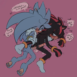 anal anal_penetration anklet anthro anthro_on_anthro balls black_body blush bodily_fluids bracelet claws clothing cum duo feet fluffy fluffy_chest footwear genital_fluids genitals gloves gloves_only half-closed_eyes handwear handwear_only heart_symbol holding_leg humanoid_genitalia humanoid_penis inner_monologue jewelry leaking_cum lying male male/male male_penetrated male_penetrating male_penetrating_male mostly_nude narrowed_eyes on_side open_mouth pawpads penetration penile penile_penetration penis penis_in_ass red_body red_eyes saliva sex socks spread_legs spreading sweat tail text thinking toe_claws too_big white_body m27pb sega sonic_the_hedgehog_(series) shadow_the_hedgehog silver_the_hedgehog eulipotyphlan hedgehog mammal 1:1 2025 digital_drawing_(artwork) digital_media_(artwork) english_text hi_res