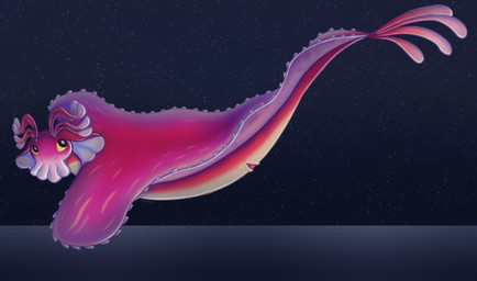 animal_genitalia antenna_hair belly cloaca female feral genitals hair levitation pink_body solo space star tan_belly zero_gravity cyadical disney elio_(pixar) pixar ambassador_questa alien hi_res