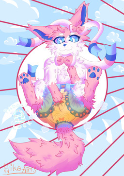 ambiguous_gender bodily_fluids diaper feral genital_fluids soiled_diaper solo unclean_diaper urine used_diaper using_diaper watersports hikoarts nintendo pokemon eeveelution generation_6_pokemon pokemon_(species) sylveon absurd_res hi_res