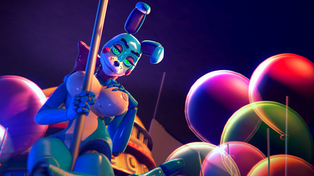 anthro balloon big_breasts breasts crossgender female fingers glowing glowing_eyes green_eyes hand_on_breast inflatable inside looking_at_viewer machine mtf_crossgender neck_bow nipples nude nude_anthro nude_female pole solo stripper_pole atherenders disembowell_(modeler) five_nights_at_freddy's five_nights_at_freddy's_2 scottgames toy_bonnie_(fnaf) animatronic lagomorph leporid mammal rabbit robot robot_anthro 16:9 2025 3d_(artwork) digital_media_(artwork) hi_res source_filmmaker_(artwork) widescreen